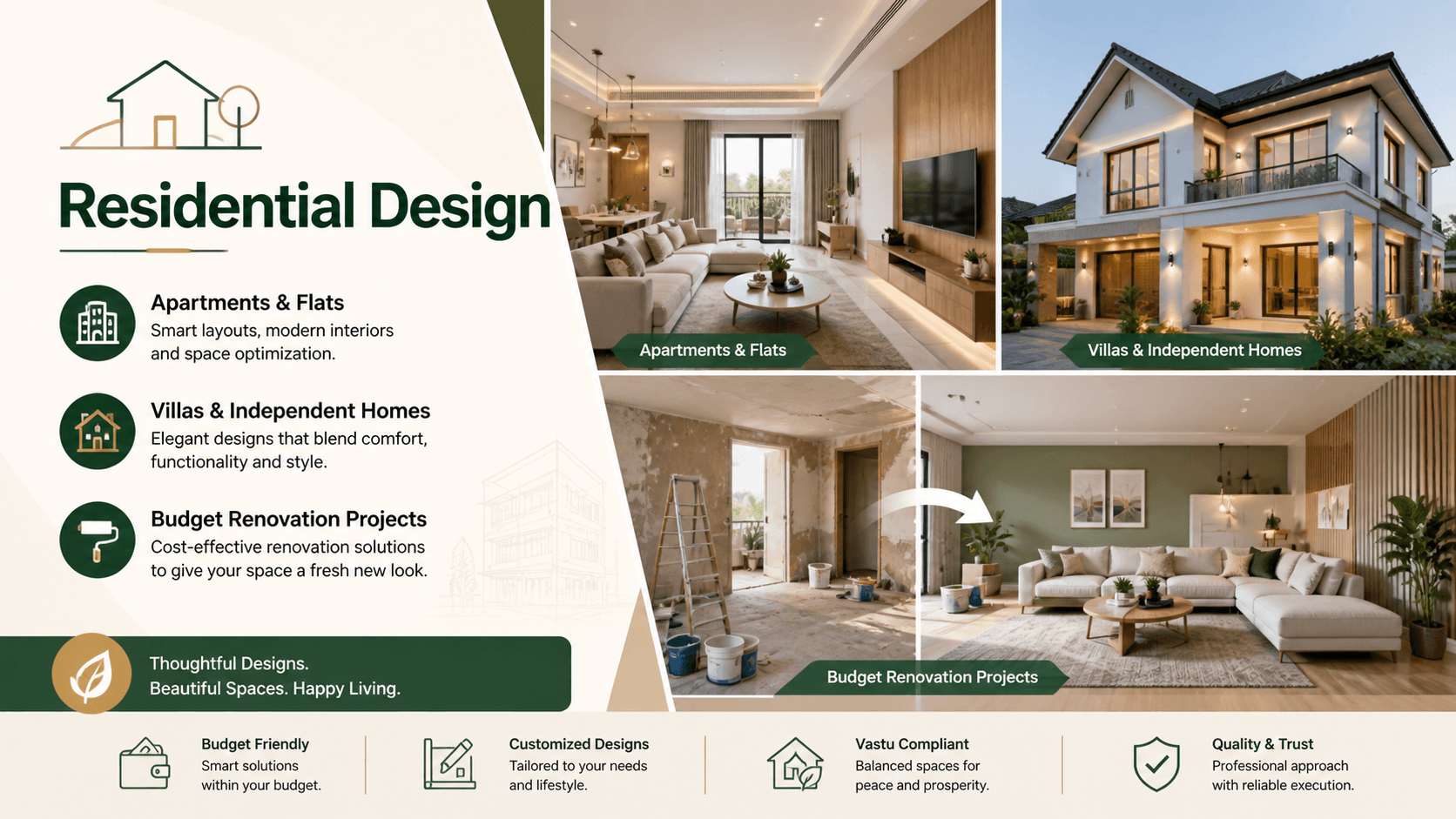 Residential design services by Shamuk India showcasing modern home planning, interior design, Vastu-aligned layout, and functional living space solutions Residential Design Services | Shamuk India