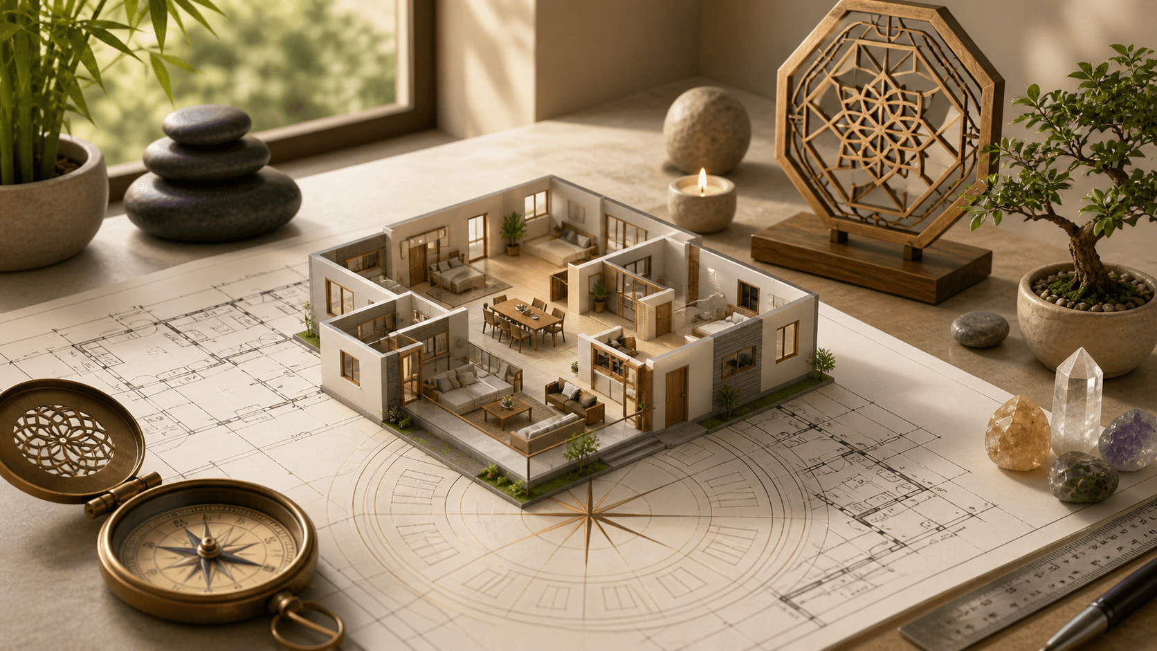 Vastu Design & Consultancy Services by Shamuk India Vastu design and consultancy services by Shamuk India showing plot analysis, Vastu-based layout planning, directional energy optimization, and practical Vastu corrections in a modern home floor plan