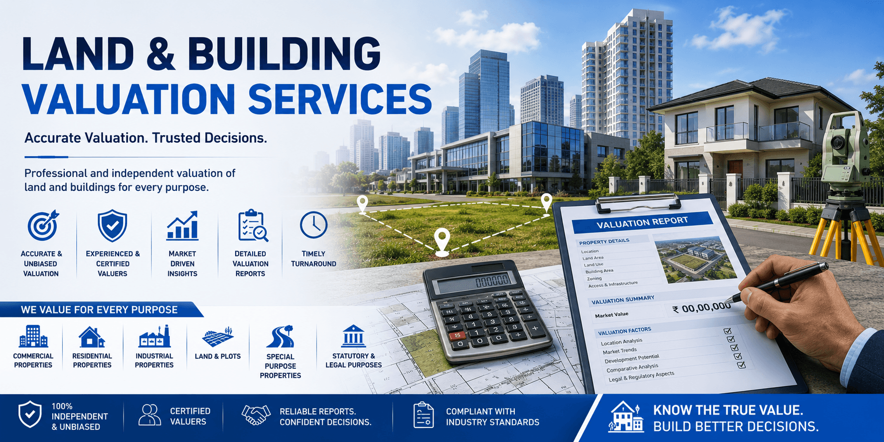 Land & Building Valuation Services | Shamuk India Shamuk India Land & Building Valuation Services – Professional valuation of residential, commercial, industrial, and institutional properties by certified valuers.
