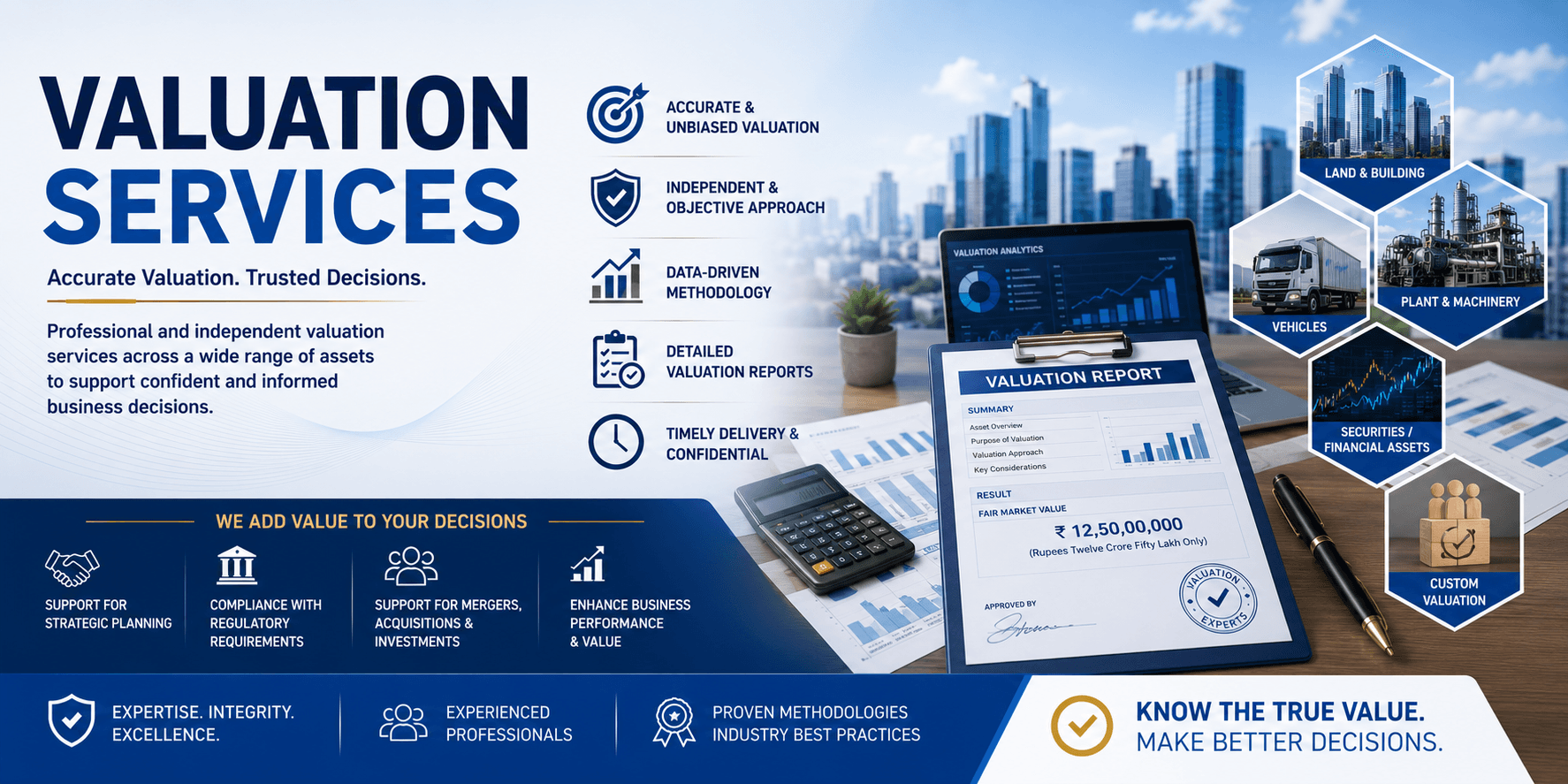 Valuation Services | Shamuk India Shamuk India Valuation Services – Professional and independent valuation of land & buildings, plant & machinery, vehicles, securities, financial assets, and intangible assets by certified valuers.