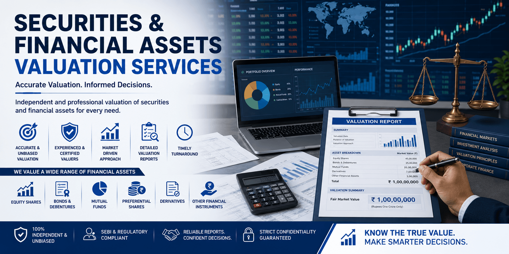 Securities & Financial Assets Valuation Services | Shamuk India Shamuk India Securities & Financial Assets Valuation Services – Professional valuation of shares, securities, investments, financial instruments, and business interests by certified valuers.